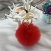 Colgante de bola de piel de conejo Rex de imitación de fábrica 6cm adornos para bolso de mujer llavero de bola de piel accesorios de ropa para zapatos y sombreros al por mayor