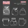 Marcadores de flores secas estilo Ins, pegatinas de botella de vidrio transparente, especímenes de plantas, pegatinas en relieve hechas a mano para manualidades infantiles, regalos y premios