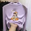 Nova camada de base térmica da moda e tendência outono/inverno para crianças, gola alta meia-manga para meninas, top quente e casual para crianças mais velhas