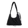Bolsa de Lona Plissada Bolsa Tote Feminina Grande Capacidade Bolsa Transversal de Verão 2026 Nova Casual para Estudantes Universitários Bolsa de Aula