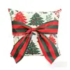 Fronha de almofada 3D temática de Natal transfronteiriça, de linho estampada com um design de árvore de Natal, para sala de estar ou uso festivo