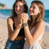 Pulsera apilable multicolor de estilo europeo y americano de 7 mm para otoño e invierno con un toque de tela de terciopelo dorado, estilo redondo grueso, producto terminado