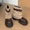 Botines negros versátiles estilo calcetín para mujer, estilo otoño, botas estilo Martin con correa de hebilla, modernos, que aumentan la altura, sensación de suela gruesa, 2026