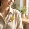 Broche de Flor de Peonía Guofeng para Mujer de Gama Alta Exquisito Estilo Antiguo Primavera y Verano Cheongsam Abrigo Chino Corsage Pin de Abrigo Accesorios