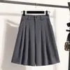 Falda Midi Estilo Traje, Nueva Primavera/Verano 26, Cintura Alta, Plisada, Corte Holgado, Adelgazante, Pantalón Falda Casual en Tallas Grandes