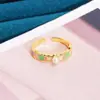 Nuevo Anillo Abierto de Esmalte Dopamina Estilo Chino Gota de Aceite Diseño de Nicho Lujo Ligero Anillo Francés de Gama Alta