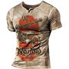 Nova venda quente transfronteiriça 3D impressão digital masculina rua esportes moda tendência Templário manga curta abotoadura aberta