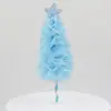 Decoración de Pastel para Hornear Fiestas Árbol de Navidad Rosa Creativo Corazón de Niña Rosa Estrella Árbol Disfraz Enchufe 1 Paquete