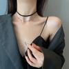 Collar de perlas con costuras de circonita de súper hada, diseño de Corea del Sur, sentido de nicho, cadena de borlas larga simple, cadena de clavícula de moda