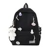 Mochila nueva y linda estilo coreano con colgantes, color liso, mochila juvenil para estudiante, versátil, moderna, dulce y casual