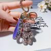 Llavero de Oso de Diamante Garra Coreano Creativo Rhinestone Oso Muñeca Celebridad de Internet Lindo Accesorio Colgante para Llaves de Coche/Bolso