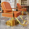 Silla de Salón Reclinable con Altura Ajustable para Cortes de Cabello, Giratoria y Adecuada para Teñido de Cabello, Hecha de Acero Inoxidable