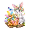 Corona de Pascua Conejo de Dibujos Animados Atmósfera Tienda Embellecimiento Decoración Arreglo Adhesivo Estático Puerta de Vidrio Ventana Pegatina