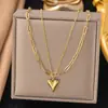 [Collar de Acero de Titanio Dorado + Color Acero] Moda de Lujo Ligero para Mujer El Más Fácil de Combinar Cadena para Clavícula Collar de Amor de Nicho de Gama Alta