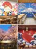 Papel de parede romântico japonês estilo japonês com padrão de flor de cerejeira paisagem do Monte Fuji tecido de parede decoração de restaurante japonês de sushi e hot pot papel de parede