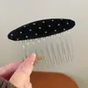 Pente de Cabelo de Veludo com Bolinhas para Outono e Inverno, para Alinhar Fios Soltos, Grampo Simples Sem Costura, Acessório de Cabelo