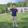 Camiseta Deportiva de Malla de Secado Rápido para Niños 2026 Verano Nuevo Diseño de Panda para Niños Mayores Estilo Coreano Transpirable Holgada Moderna Camiseta