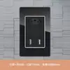 Tomada de Parede 3 Posições Painel Embutido Tipo 118 Vidro Preto Padrão Brasileiro 20A com Porta USB + Tipo C