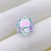 Octogonal Corte Milenio Rosa Recubierto Circonita Diamante Suelto Gradiente Rojo Azul Joyería de Color Piedra Preciosa Piedra Suelta Venta al por Mayor