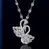 Elegante Collar Colgante de Cisne Incrustado de Diamantes para Mujer, Cadena para Clavícula Elegante y Lujosa de Estilo Europeo, Exquisito Regalo de Cumpleaños para Novia