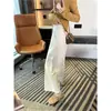 ¡Pantalones para ir al trabajo para figuras petite! ~ Pantalones de Abuela Sueltos Forrados de Polar para Mujer, Jeans Acampanados Cropped de Cintura Alta Adelgazantes para Otoño e Invierno