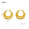 Brincos Populares de Aço Titânio Transfronteiriços, Brincos da Moda de Aço Inoxidável para o Trabalho Retro, Brincos Dourados para Mulheres, de Alta Qualidade e Não Desbotam