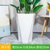 Maceta de cerámica de gran diámetro y alta apariencia con platillo, diseño blanco simple, adecuada para sala de estar, engrosada para plantas verdes