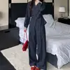 2026 Zhang Axing Jeans Urbano Retrô Casual Algodão Liocel Zíper Camisa Cintura Alta Estilo Reto