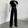Calça Casual Lisa de Perna Larga com Design Plissado Tridimensional Unissex Estilo Old Money Solta Toque de Luxo Calças Longas