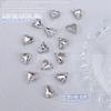 Popular on-line popular pointed-bottom nail art coração torto coração de pêssego Diamante super brilhante amor unha diamante joias acessórios pacote inteiro atacado