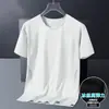 Camiseta Deportiva de Verano para Hombre de Manga Corta, Holgada, para Correr y Fitness, Hecha de Seda de Hielo, Talla Grande, Secado Rápido, Transpirable, Absorbente de Sudor