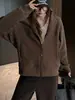Chaqueta deportiva con capucha de forro polar casual de otoño e invierno, corte holgado, de alta gama, moda coreana para mujer con cremalleras de empalme y ajuste holgado