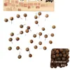 Venta Directa de Fábrica Chinchetas Redondas de Madera Color Café Creativas para Tablero de Fieltro Decoración de Pared de Fotos, 50 Piezas