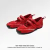 Sapatos de Ballet Funcionais Modelo Tendência 2026 Planos Esportivos Casuais Mary Jane Prata Sapatos de Ballet Rasos Slip-On