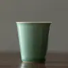 Taza de Té Recta de Celadón del Horno Yue Taza de Cerámica Individual Taza de Maestro Taza Individual Taza para Cata de Té Casera Juego de Té Kung Fu Taza de Té