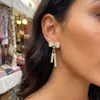 Pendientes de botón elegantes, lujosos y sofisticados con lazo de pedrería brillante, estilo coreano, modernos, versátiles, exquisitos, adecuados para estudiantes, pendientes de botón para mujer