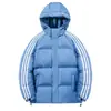 Chaqueta de Algodón con Capucha de Tres Rayas Unisex para Hombre Explorer Otoño e Invierno para Estudiantes Jóvenes, Abrigo Cortavientos para Deportes de Carrera