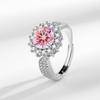 Anel de prata esterlina para mulheres, anel de moissanita imitação cor D de 2 quilates, totalmente cravejado de diamantes, super flash de luxo, comércio exterior ao vivo, atacado