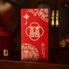 Envelopes Vermelhos de Dupla Felicidade para Casamento 2026 Novo High-End Carimbado a Ouro Casamento Mil-Yuan Papel Grosso Espessado Pacotes Vermelhos de Dupla Felicidade Estilo Chinês