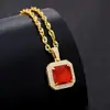 Collar Colgante Cuadrado de Zircón Esmeralda de Nicho Coreano y Japonés para Hombres y Mujeres, Parejas y Mejores Amigos, con un Estilo de Lujo Ligero y Sensación de Alta Gama, Cadena para la Clavícula