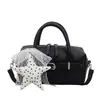 Bolso de Mano Tipo Boston con Patrón de Lichi para Mujer, Bolso Almohada Texturizado para el Trabajo, Bolso de Hombro Novedoso de Moda 2026, Bolso Cruzado Casual