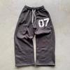 07 Conjunto de Moletom Solto Street Tendência para Homens e Mulheres, Conjunto de Calça e Moletom com Capuz e Zíper Esportivo Hip-Hop Tendência