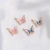 Pingente de Borboleta Azul e Branco Rosa Esmaltado Banhado a Ouro 14K que Preserva a Cor Pingente para Pulseira DIY Feito à Mão Pingente para Joias Pingente para Brincos