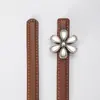 Cinturón Fino de Piel Genuina para Mujer Cinturón Decorativo con Cinturilla de Falda Floral Versátil Cinturón para Pantalones Fabricante de Mujer en Stock
