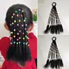 Peluca Infantil Trenza Pequeña Estilo Ballet para Mujer Cinta de Color Chica Popular Y2K Lazo Retorcido Doble Cola de Caballo Trenza Desordenada