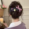 Pin para el pelo lujoso de tamaño grande con un delicado lazo, elegante y con estilo, pinza retorcida dulce estilo coreano para cabello grueso