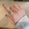 Anillo de lujo ligero para mujer, diseño de nicho, anillo de comida de celebridades de Internet, anillo de dedo de moda personalizado con ins, anillo abierto de moda