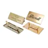Bolsa de Letras Huecas de Metal Guangdong Letrero Dorado Bolsa con Cordón de Tela de Algodón Bolsa LOGO Herraje en Relieve Placa de Nombre de Pie