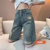 Shorts Jeans Feminino de Verão Finos Plus Size 5XL Comprimento Médio Estilo Americano Streetwear Versátil Soltos de Perna Reta Roupa Esportiva Calça Cinco Pontos