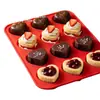 En stock: Molde de Silicona para 12 Magdalenas en Forma de Corazón para Hornear Galletas y Pasteles, Molde para Gelatina, Molde para Velas Aromáticas, Molde de Yeso
